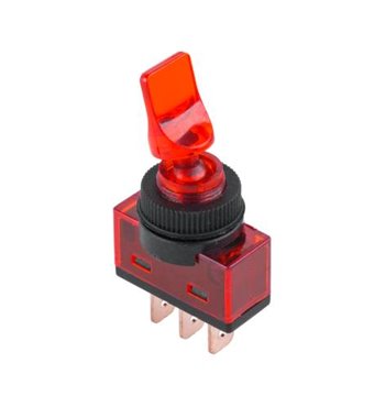 Prepínač páčkový ASW-14D 3pin červený