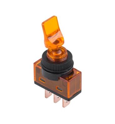 Prepínač páčkový ASW-14D 3pin oranžový