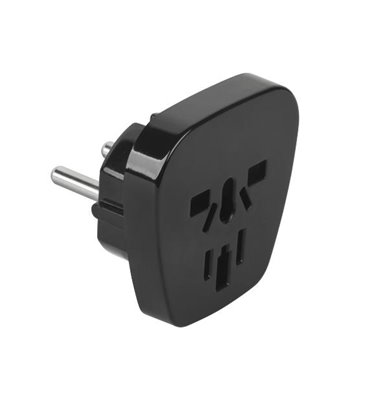 Redukcia 230V SK- univerzálna zásuvka čierna(J39-9)