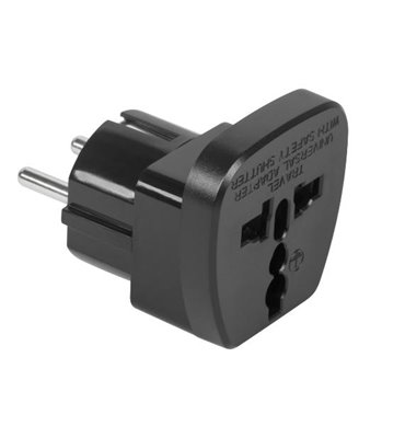 Redukcia 230V SK- univerzálna zásuvka čierna(QZ36-9)