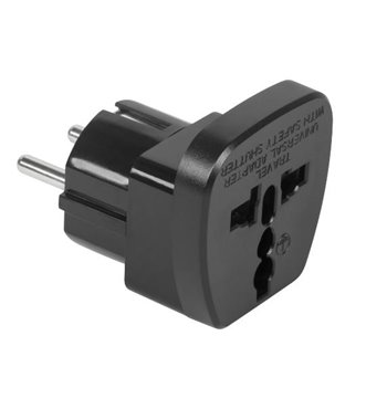 Redukcia 230V SK- univerzálna zásuvka čierna(QZ36-9)