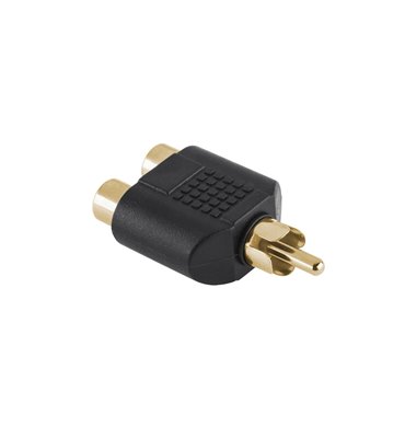 Redukcia RCA zástrč. - 2x RCA zásuv. pozl.