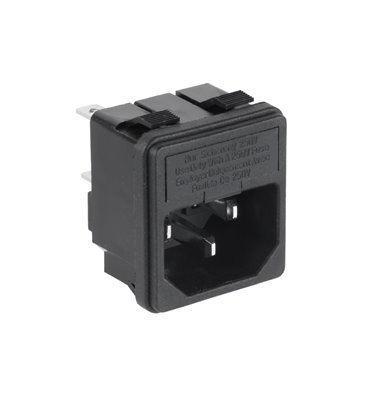 Sieťová zástrčka 3 PIN 230V na panel s poistkovým púzdrom