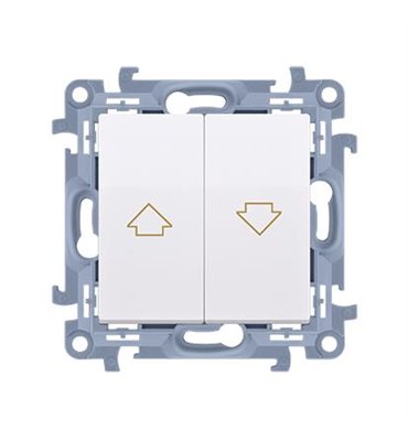 Tlačidlo jednoduché žalúziové Simon 10 modul biele