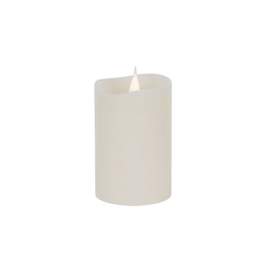 Vosková LED sviečka, mala ivory biela, 13cm