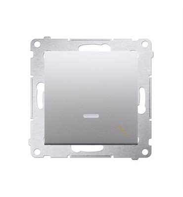 Vypínač Simon 54 premium č.6 LED podsv. modul strieborný