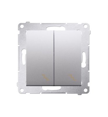 Vypínač Simon 54 premium č.6+6 (5B) LED podsv. modul strieborný