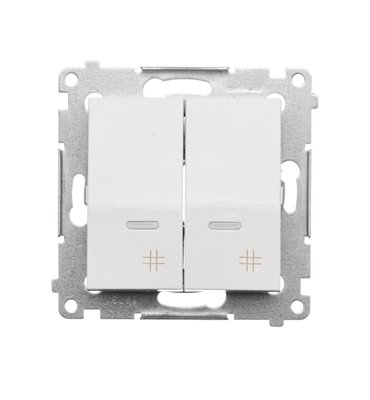Vypínač Simon 54 premium č.7+7 LED podsv. modul biely