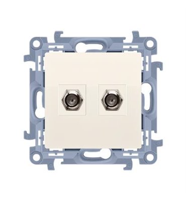 Zásuvka 2 x SAT "F" Simon 10 modul béžová