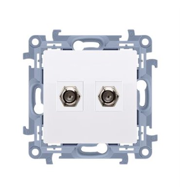 Zásuvka 2 x SAT "F" Simon 10 modul biela