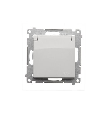 Zásuvka 250 V Simon 54 premium IP44 s clonkami modul biela