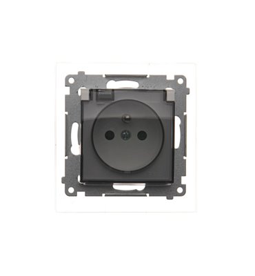 Zásuvka 250 V Simon 54 premium IP44 s clonkami modul biela/trans