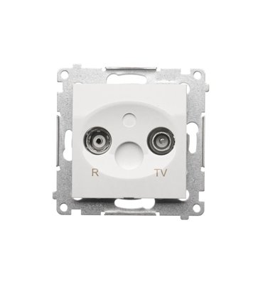 Zásuvka RTV Simon 54 premium koncová modul biela