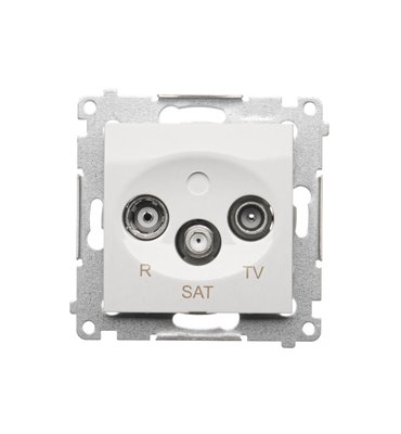 Zásuvka RTV-SAT Simon 54 premium priebežná modul biela