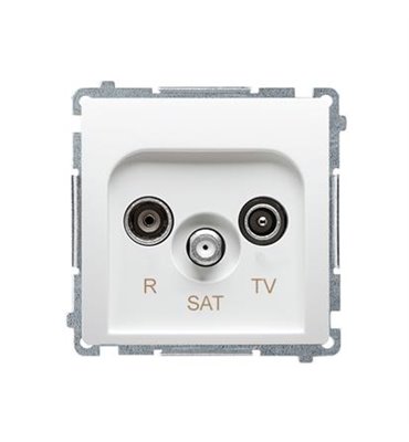 Zásuvka RTV-SAT Simon Basic koncová modul 1dB biela