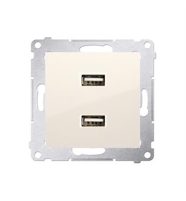 Zásuvka USB dvojitá Simon 54 premium modul béžová