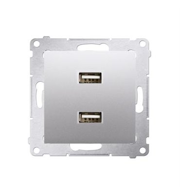 Zásuvka USB dvojitá Simon 54 premium modul strieborná