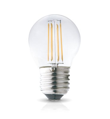 Žiarovka LED 4W, E27, 3000K, 230V, LED filament, globo