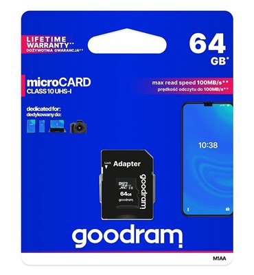 Karta micro SDHC 64GB Goodram class 10 UHS-1