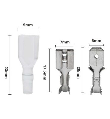 Sada konektorov 6,3mm izolované E5933 (100ks)