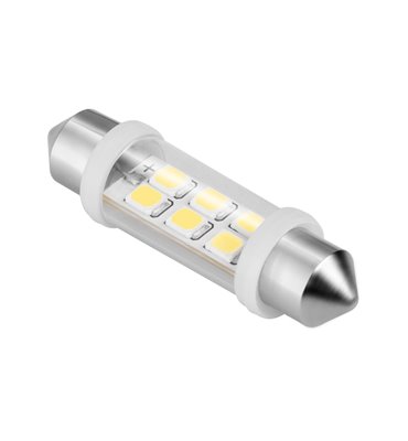 Autožiarovka 12V T10*40-6led Sv8,5 biela