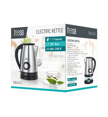 Rýchlovarná kanvica TEESA 1,7l 2200W s indikátorom teploty vody