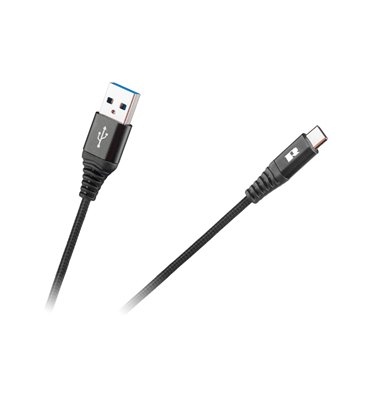 Kábel USB - USB typ C 2m REBEL čierny