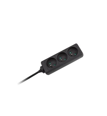Predlžovací kábel 3 zásuvky, 5m, čierny (3x1,5mm) REBEL