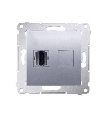 Zásuvka HDMI jednoduchá Simon 54 premium modul strieborná