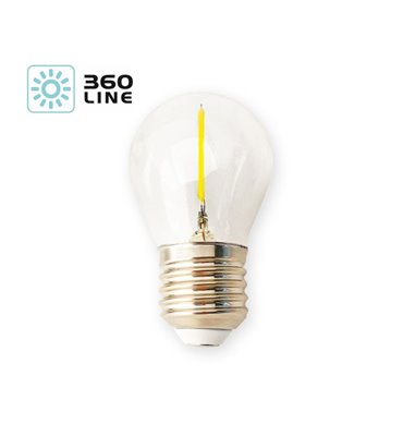Žiarovka LED 1,3W, E27, 3000K, 230V, LED filament, globo