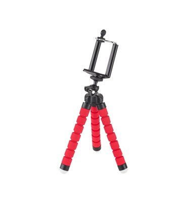 Držiak tripod/statív pre smartfón, kameru červený Kruger&Matz