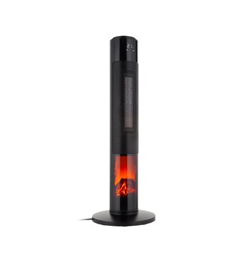Stĺpový elektrický ohrievač PTC 1000/2000W imitácia krbu TEESA