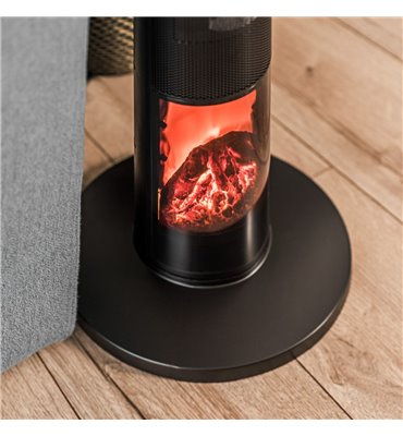 Stĺpový elektrický ohrievač PTC 1000/2000W imitácia krbu TEESA