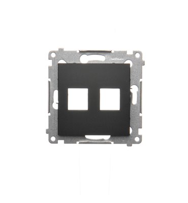 Kryt zásuvky 2x RJ45/RJ12 Simon 54 premium čierna matná