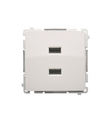 Zásuvka USB dvojitá Simon Basic modul biela