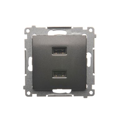 Zásuvka USB dvojitá Simon 54 premium modul antracit