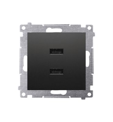 Zásuvka USB dvojitá Simon 54 premium modul čierna matná