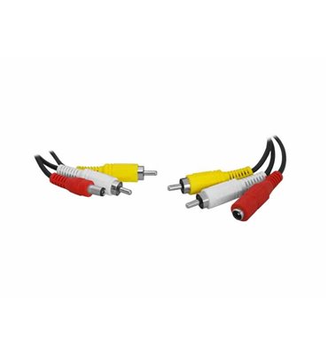 Kábel 2xRCA+DC zásuvka - 2xRCA+DC zástrčka 15m