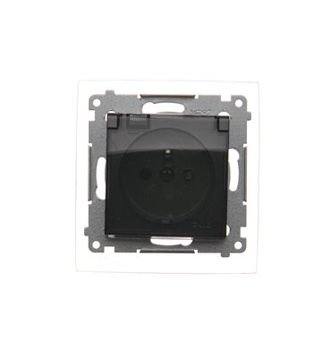 Zásuvka 250 V Simon 54 premium IP44 s clonkami modul antracit/tr