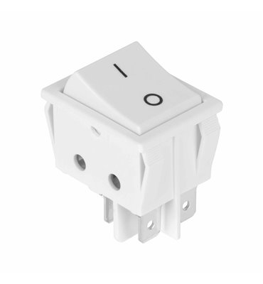 Prepínač kolískový 16A 4pin RS606B, biely
