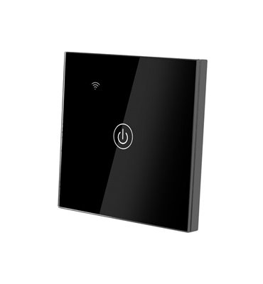Dotykový vypínač jednonásobný č.1 + WIFI sklenený čierny LTC