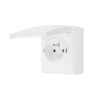 Zásuvka IP44 250 V Simon Aquaclick jednonásobná biela