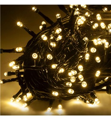 Vianočná LED reťaz teplá biela IP44 10m 8 režimov REBEL