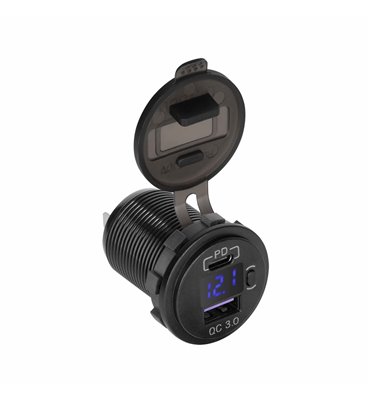 Nabíjačka do auta USB+USB C,Quick Charge + autozásuvka Peiying