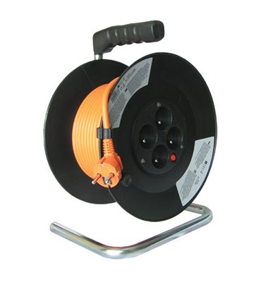 Predlžovací kábel na bubne 4 zás. 3x1,5mm (50m) PVC IP20 SOLIGHT