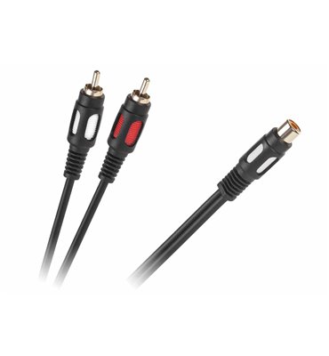 Kábel RCA 2x kolík - RCA 1x zásuvka 25cm