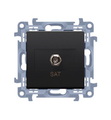 Zásuvka 1 x SAT "F" Simon 10 modul čierna matná