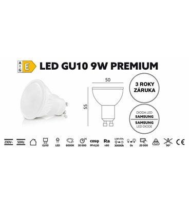 Žiarovka LED 3W GU10 6200K...