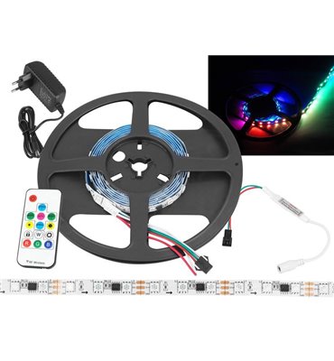 LED pás RGB,120 x WS2811, IP20, 2m + diaľkové ovládanie