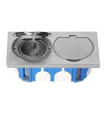 Zásuvka 2 x 230V, hermetická kovová IP55